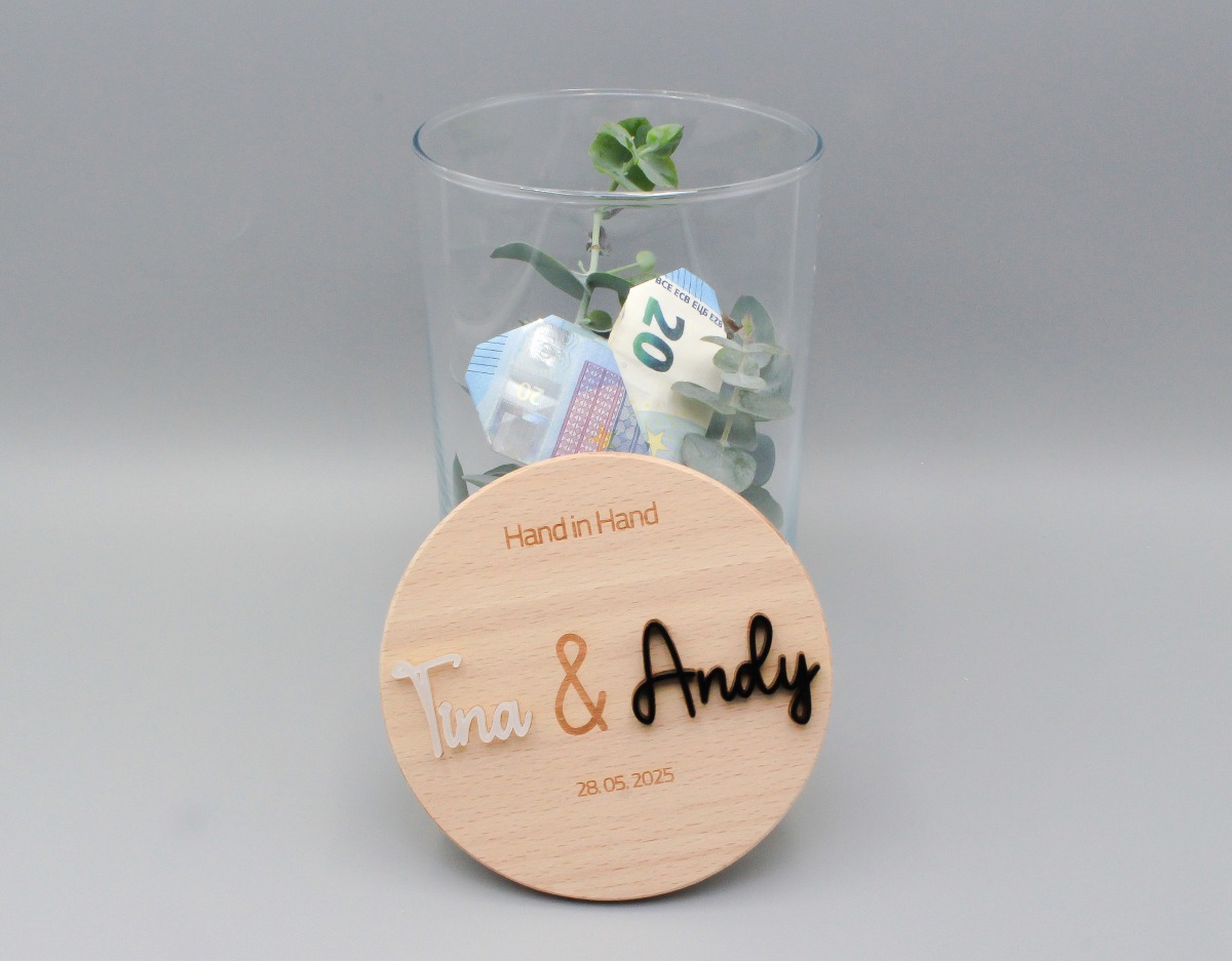 Glas mit Gravur Hochzeitsgeschenk