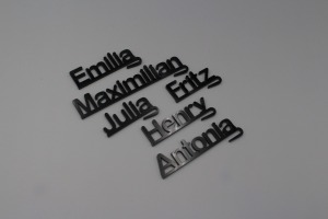 Personalisierte Acryl-Platzkarten für Gläser, 2,1-2,3 cm Höhe, 3 mm Stärke, Schwarz