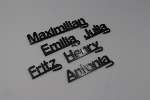 Personalisierte Acryl-Platzkarten für Gläser, 2,1-2,3 cm Höhe, 3 mm Stärke, Schwarz